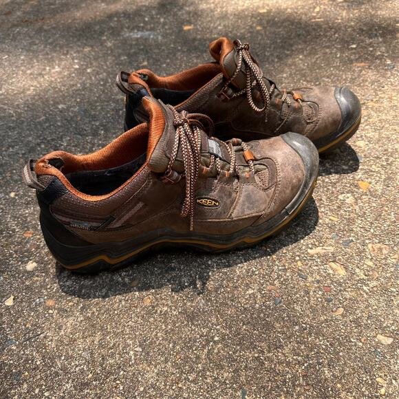 Keen Durand Low Top Shoes Mens 11.5 Brown Leather Waterproof Hiking Trail Boots main image 4